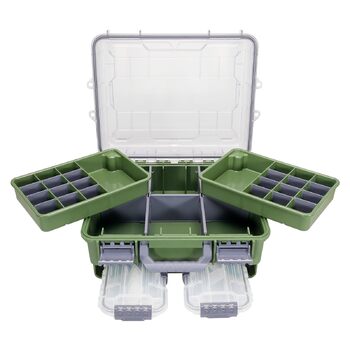 Рівневий водонепроникний ящик для рибальських снастей Seaknight, надійний замок, міцний ABS-пластик та регульовані відділення, органайзер для зберігання спорядження для лову коропа, окуня, прісноводної та морської ловлі, зелений, 3-