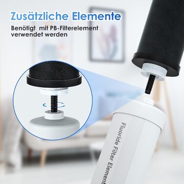 Ступінчаста гравітаційна система ультрафільтрації Purewell зі скляним індикатором рівня води, система стільниці з нержавіючої сталі 304 з 4 елементами та кронштейнами, зменшує вміст фтору та хлору 5,7 літра, 6-