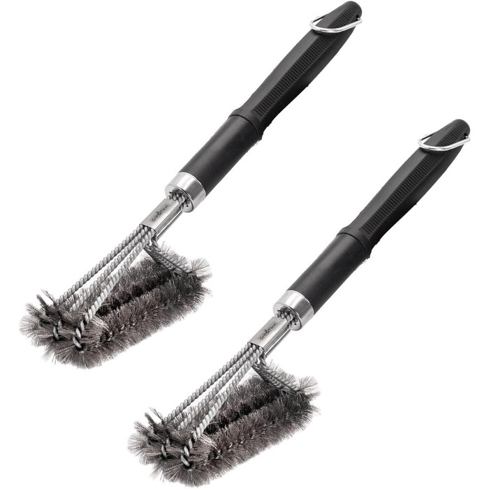 Щітка для гриля Grillfrst Premium зі щетиною з нержавіючої сталі та ручкою, що загвинчується, 45 см - щітка для чищення гриля, щіт