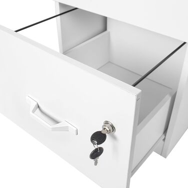 Картотечна шафа Relaxdays для підвісних файлів, 3 шухляди, що замикаються, ВxШxГ 103 x 40 x 40 см, підвісна картотечна шафа, біла