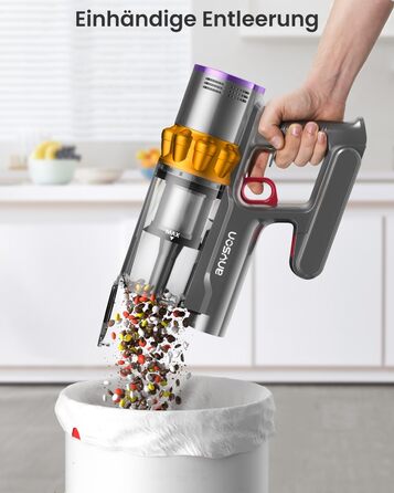 Акумуляторний пилосос Anyson 45000Pa/550W/70Min, 1.6 л акумуляторний пилосос супер тихий, акумуляторний пилосос самозаряджається з