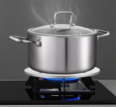 Пластина перетворювача індукційної плити, пластина індукційного адаптера Lifenergric, пластина для розподілу тепла з нержавіючої сталі зі знімною ручкою для верхньої частини газової плити, 20,1 см 7,9 дюйма