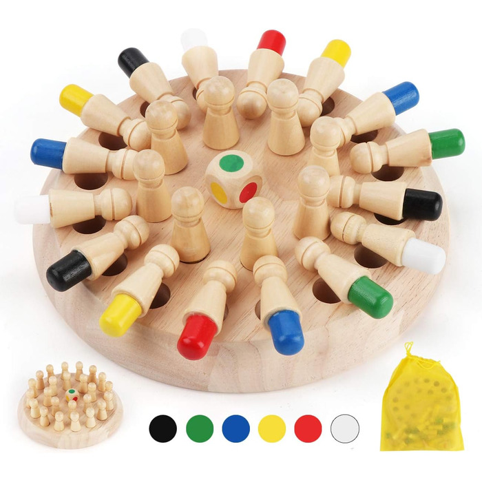 Іграшка Монтессорі від 2/3/4 років, Memory Match Stick Chess, розвиваюча іграшка Chess Game, Memory Chess, Wooden Memory Chess для