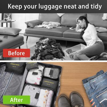 Організатор для валізи, пакувальні кубики для валізи Дорожні аксесуари Організатор для валізи Сумки для одягу Пакувальні кубики Ко