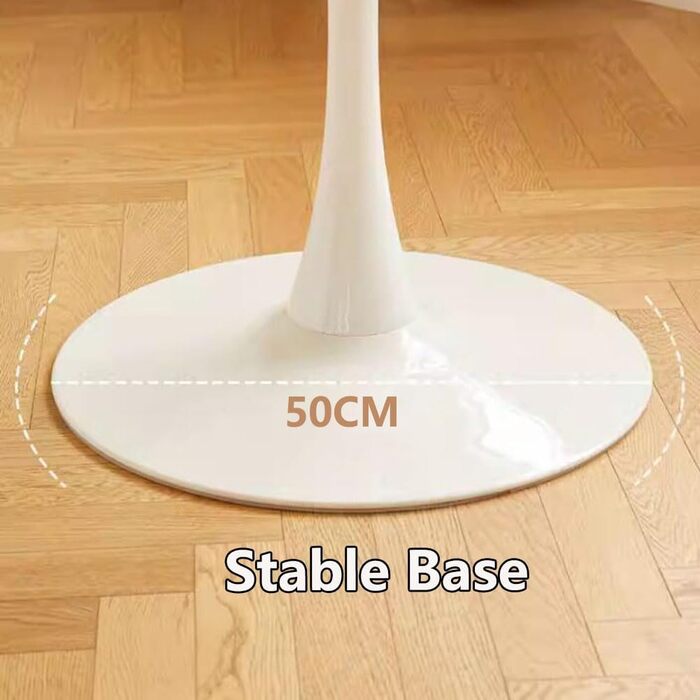 Сучасний круглий білий стіл, простий обідній стіл для відпочинку, скандинавський журнальний столик, столик для молочного чаю, стіл для переговорів, стиль тюльпан, балконний столик, невеликий круглий столик та стільці (розмір 70 см, колір білий)