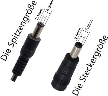 Зарядний кабель для акумуляторів 36 В, 42 В, 3 А, круглий роз&39єм 5,5 мм x 2,1 мм зі штекером 5,5 мм x 2,5 мм. ПРИЗНАЧЕННЯ для заряджання акумуляторів для електровелосипедів, електричних велосипедів, педелеків та електричних велосипедів. ACK4201 C060L100