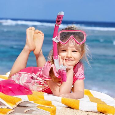 Дитячі окуляри для дайвінгу 180 Панорамна дитяча маска для снорклингу, маска для дайвінгу із захистом від запотівання, загартована скляна маска для плавання, силіконова маска для дайвінгу для хлопчиків та дівчаток, окуляри для плавання з кришкою для носа 