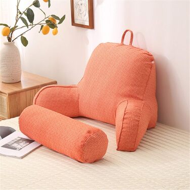 Подушка для спинки дивана, чудова подушка для читання, зручна подушка для ліжка з підлокітниками, знімний валик для шиї, подушка-книжка для дивана - для читання, 75 * 40 * 40 см (біла)