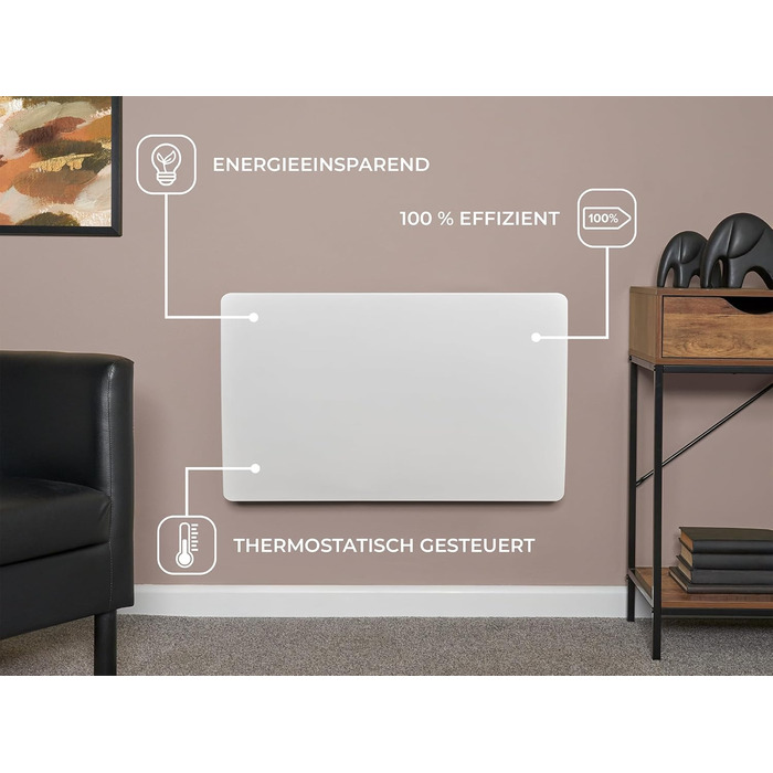 Електричний радіатор Adam Solis з керамічним сердечником потужністю 1500 Вт білого кольору