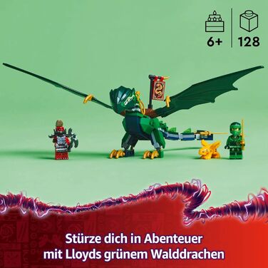 Конструктор LEGO Ninjago 71829, Зелений Лісовий Дракон Ллойда, 128 деталей