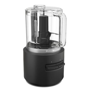 Бездротовий подрібнювач KitchenAid Go Cordless, 1,18 л, 2 швидкості та імпульсний режим, лезо з нержавіючої сталі та вінчик, до 25 хв роботи від одного заряду, чорний