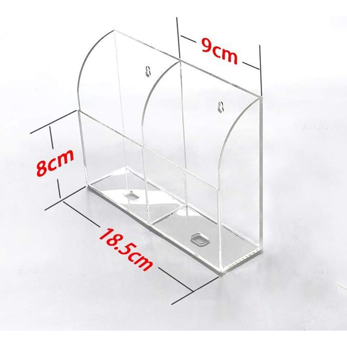 Прозорий органайзер для пульта дистанційного керування, настінний тримач для пульта дистанційного керування, настінна коробка для зберігання пульта дистанційного керування для телефону, 2 відділення