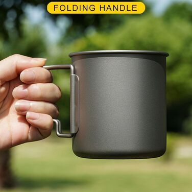 Легкий металевий кухоль з складною ручкою, посуд для пікніка та подорожей, 550 мл