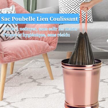 Сміттєві пакети об&39ємом 30 л, 200 шт. , зі шнурком, сміттєві пакети з ручкою, супергерметичні, 10 рулонів, пакети для сміття зі шнурком, 30 літрів, великі, 62 x 54 см, чорні