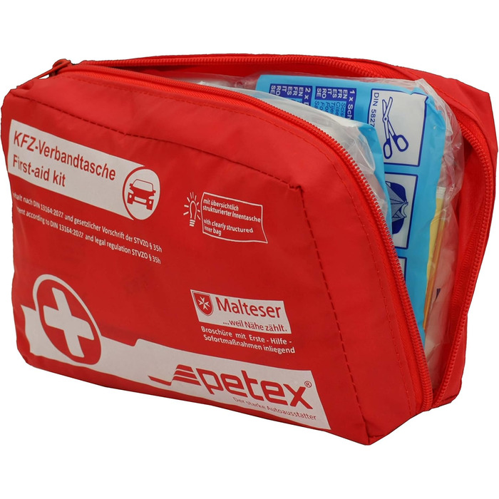 Вміст сумки першої допомоги згідно DIN 13164, червона Single Red, 43930012