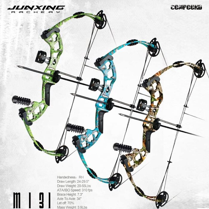 Набір складених луків ZSHJGJR – регульований мисливський та спортивний лук 30–60 lb, 310 fps, для правшів, синій