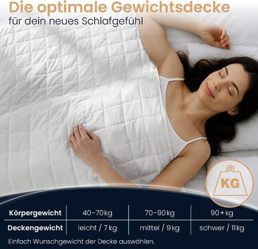 НОВИЙ Обтяжений плед 135x200 см, 11 кг, сертифікований TV та Oeko-Tex, обтяжений плед зі 100 бавовни, плед для релаксації та антистресової терапії, щільний плед для сну 135 x 200 см, 11,0 кілограмів