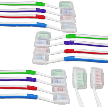 Зубні щітки для дорослих з чохлами Оптова упаковка з 20 ручних зубних щіток Середня м'яка щетина