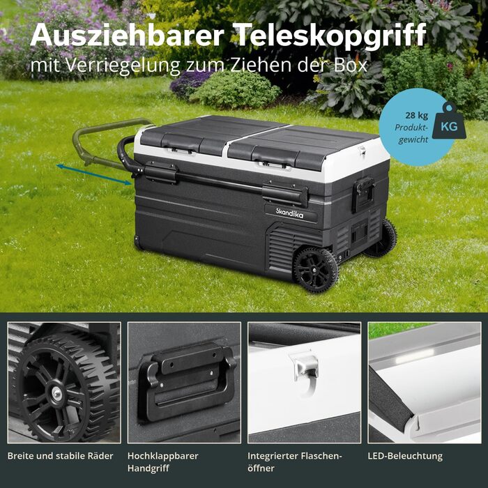 Морозильна камера Skandika для автомобіля від 35 до 55 л 10 до -20 C компресорна холодильна камера з перегородкою, безшумна, екоре