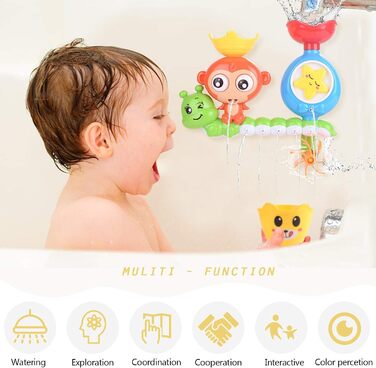 Іграшки для ванни HellDoler, іграшки для ванни Водоспад Водна станція зі складеною чашкою Фонтан Іграшки для душа для дітей