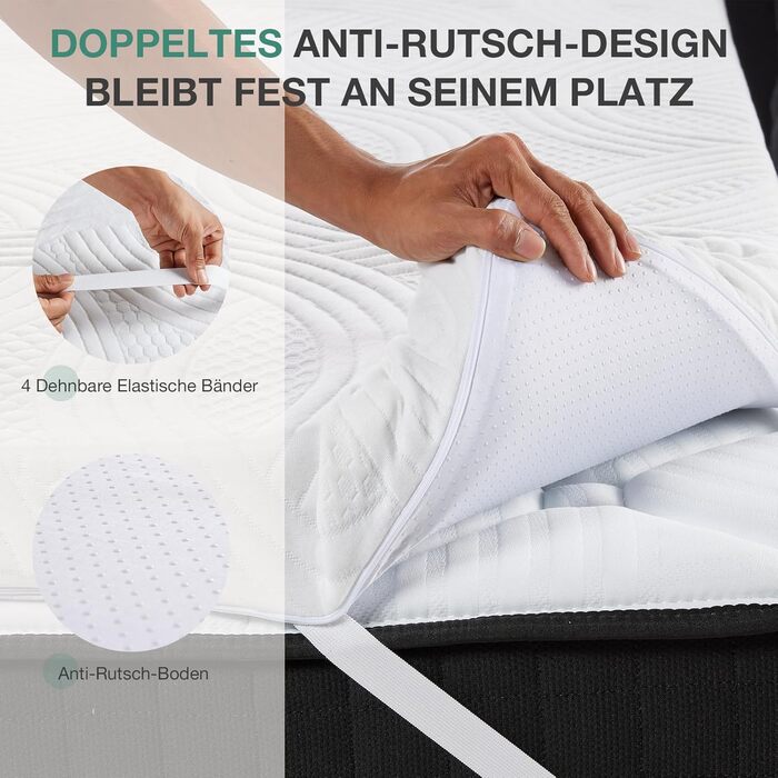 Наматрацник Novilla 80x200 см H2/H3, наматрацник з холодної піни 80x200 заввишки 5 см - протиковзкий, пральний наматрацник для матраців, ліжок з пружинним блоком та гостьових ліжок, сертифікований Oeko-Tex 5 см 80x200 см