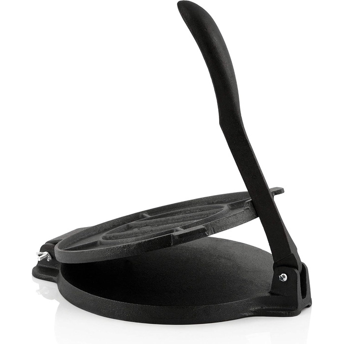 Чавунний прес для тортильї барбекю-Toro Ø 20 см для домашніх коржів Прес для тортильї, прес для кукурудзяної крупи, прес для тіста Друкарський верстат для кемпінгу та дому Ливарний прес, формувальний прес, прес для випічки