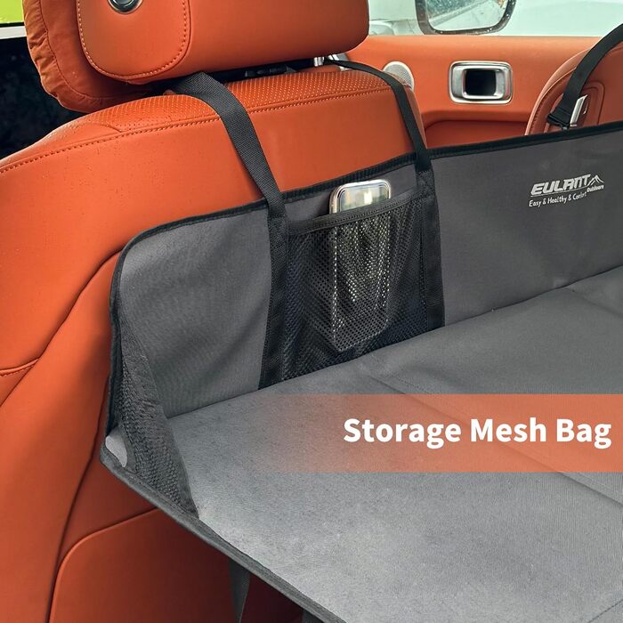 Міст для заднього сидіння автомобіля EULANT, підтримує надувний матрац для кемпінгу в автомобілі та подовжує заднє сидіння, щоб надати собакам більше місця, для більшості автомобілів, позашляховиків, мінівенів, сірий