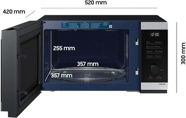 Мікрохвильова піч Samsung MG32DG4524CTE1 з грилем, 32 л, 900 Вт, домашній десерт, гриль, розморожування, розморожування хліба, нержавіюча сталь