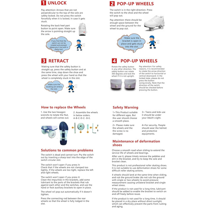 Роликові ковзани для хлопчиків та дівчаток, скейтборд взуття зі світлодіодними миготливими вогнями, 4-колесне автоматичне висувне, зручне спортивне взуття для дітей та дорослих, чорне, розмір 35 EU