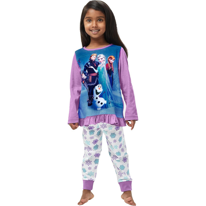 Піжами Disney Frozen Піжами для дівчаток "Крижана королева" Анна, Ельза, Крістофф, Олаф та Свен Піжами принцес для дітей, розмір 134, різнокольорові