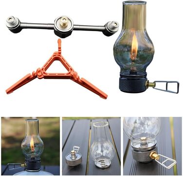 Газовий ліхтар з підсвічуванням, газовий ліхтар для кемпінгу, портативні ліхтарі для паливного намету на природі, для кемпінгу на свіжому повітрі, походів (комплект з 2 газових ліхтарів)