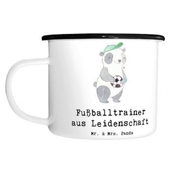 Дорожня кружка &quotМістер і місіс Панда&quot, &quotПристрасть футбольного тренера&quot - подарунок, кружка, приказка, металева кружка, футбольний матч, талісман, емальована кружка, кружка для чаю, кружка для вулиці, річниця