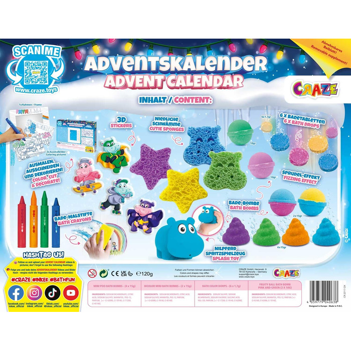 Адвент-календар INKEE Bathing Fun, набір для купання