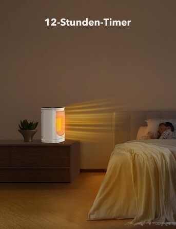 Енергозберігаючий вентилятор Paris Rhne, міні-вентиляторний обігрівач потужністю 2000 Вт з автоматичним коливанням, термостатом, 12-годинним таймером, коливаннями 70 для ванної кімнати, спальні, офісу, білий