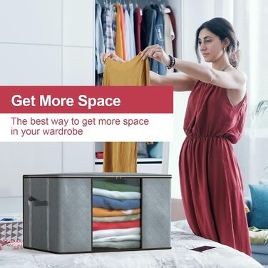 Сумка для зберігання GoMaihe 4 комплекти велика складна коробка для зберігання з кришкою, посиленою ручкою та блискавкою, органайз