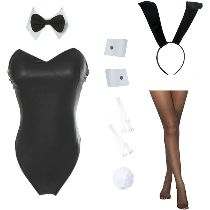 Костюм Жінки Bunny Senpai Косплей Мей Сакурадзіма Костюм Боді XXL Чорний
