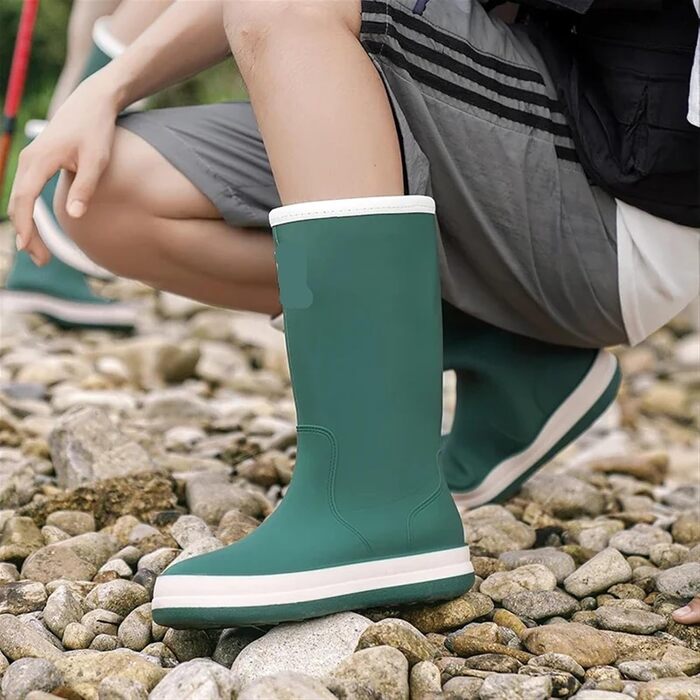 Чоловічі гумові чоботи, водонепроникні робочі чоботи середньої висоти, зручне взуття, колір 2, розмір 42 EU