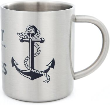Чашка MUGSY з нержавіючої сталі, дизайн човна та якоря, 300 мл, морська чашка, моряк та човен