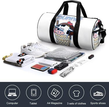 Дорожня сумка-рюкзак Весела корова з мультяшним дизайном для чоловіків та жінок, спортивна сумка, сумка для подорожей