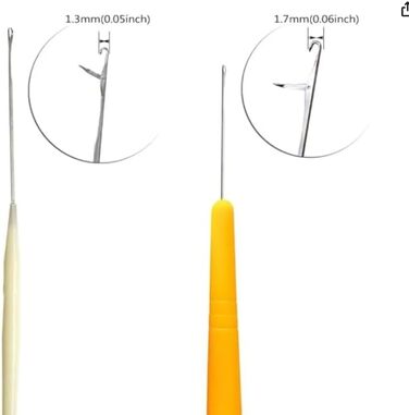 Гачок-засувка Голка для вязання гачком для нарощування волосся 1 деревяний вигнутий гачок-засувка 4 розміри пластиковий гачок-засувка, 5 шт.