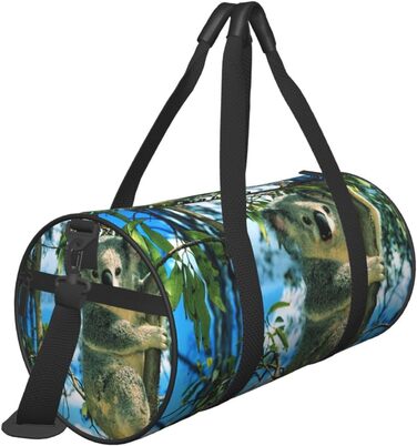 Спортивна сумка, дорожня сумка, принт Ведмідь, малюнок Коала, сумка для подорожей на ніч, Чорний колір, універсальний розмір, дорожня сумка