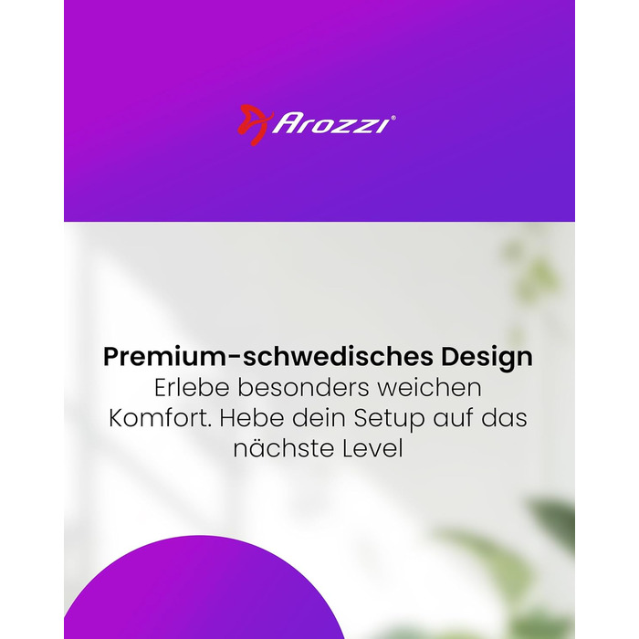 Ігрове крісло Arozzi Avanti Ергономічне ігрове крісло з мякої тканини, регульоване по висоті з регульованою спинкою та підлокітниками, підголівником, шведський дизайн для домашнього офісу та ігор Попелясто-сірий