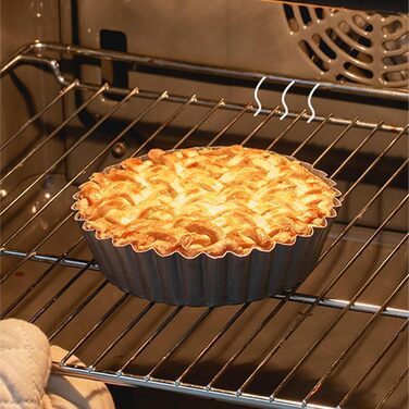 Набір із 4 міні-форм для тарталетків (10 см) з підйомним дном та антипригарним покриттям - Форми для кішу з вуглецевої сталі для тарталеток, мафінів, капкейків, тортів - Форми для випікання багаторазового використання (чорні)