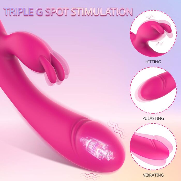 Вібратори фалоімітатора тихий і сильний клітор, G Spot Секс-іграшки з 20 режимами вібрації Функція тяги, Секс-іграшки для чоловіків Анальні вібратори Жіночі еротичні секс-іграшки для пар (Rose Red2)