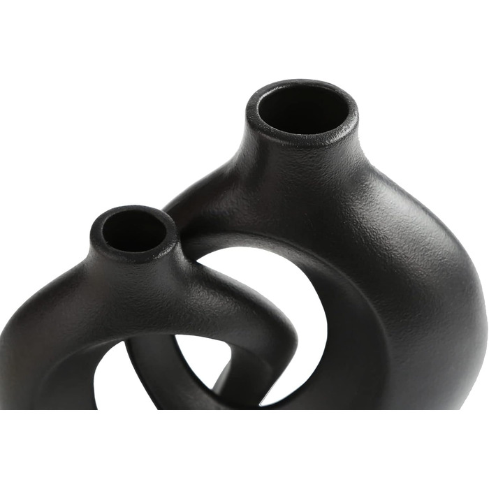 Ваза чорна матова, Керамічна ваза для пампасної трави, Ваза Скандинавська кільцева форма Сучасний декор, Квіткова ваза Прикраса ві