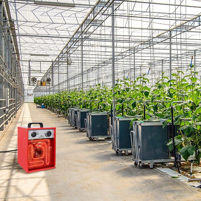 Електричний вентилятор-обігрівач потужністю 5 кВт, 400 В, з кабелем живлення 1,4 м, електричний обігрівач, будівельний обігрівач, 4 режими нагріву, захист від перевантаження для промислових та будівельних майданчиків