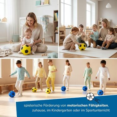 Пінопластовий м&39яч alldoro, Ø 20 см, надзвичайно м&39які софтбольні м&39ячі, футбольні для дітей від 0 років, тихі та легкі, м&39яч для використання в приміщенні та на вулиці, упаковка з 6 шт. жовтого кольору