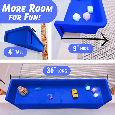 Захист від бризок для ванни, ігрова полиця тримач для іграшок кріплення на присосці до ванни запобігання розливанню води у ванній кімнаті розваги для синього