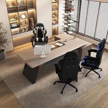 Ігрове крісло JUMMICO з функцією масажу, ергономічне офісне крісло 150 кг, ігрове крісло з надширокою подушкою сидіння 50 см, біле