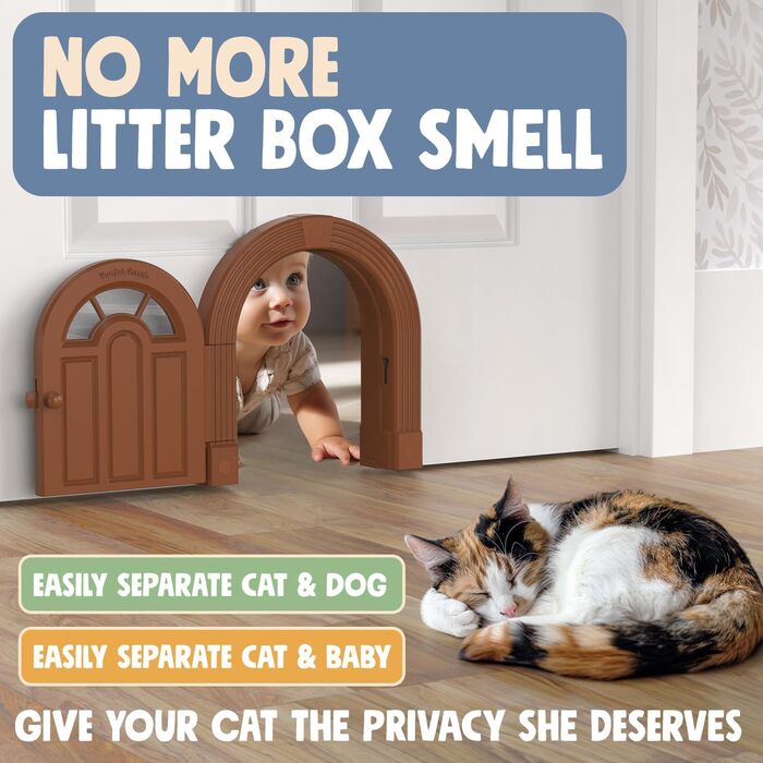 Міжкімнатні дверцята для котів - Meow Manor Extra Large Pet Door, 26 x 28 см, Без клапана, Дверцята для котів вагою до 13,6 кг, Просте самостійне складання, Безпечне встановлення за лічені хвилини, Без навчання